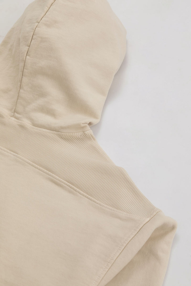 Solid Ribbed Hoodie ll Taupe