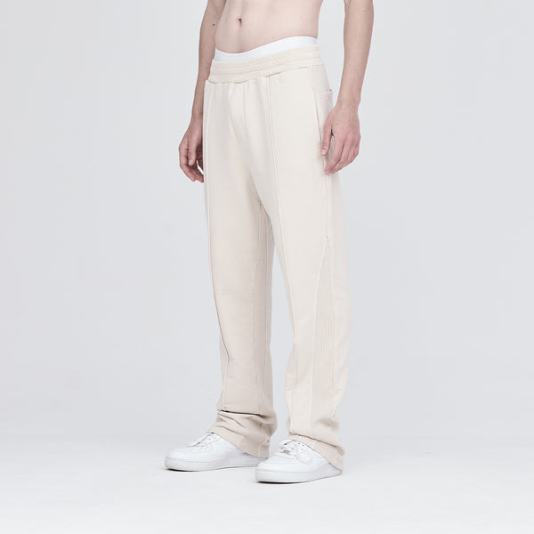 Solid Ribbed Sweatpant ll Taupe